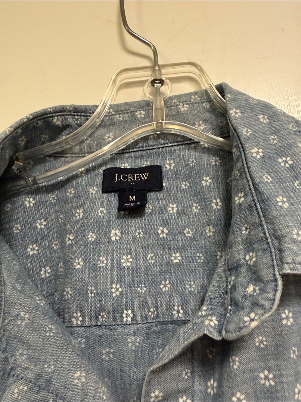 J. Crew Blue Floral-Print Chambray Button-Down Shirt - Picture 4 of 6